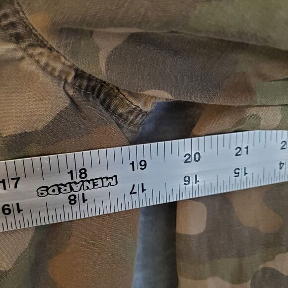 Mudd Shacket Womens Medium Brown Camo Military Denim Shirt Jacket - Picture 7 of 9